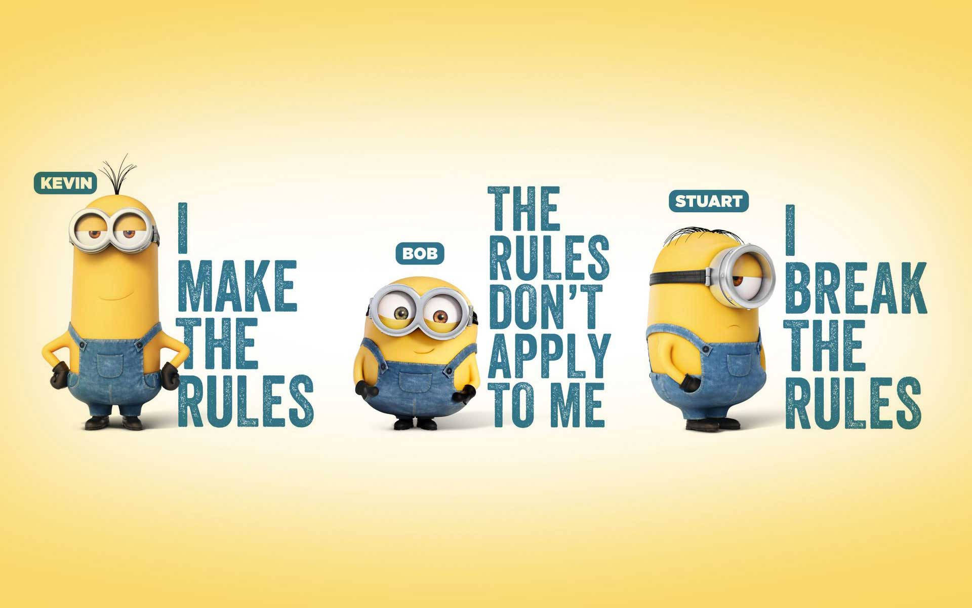 Cute Minion Rules Quote Background