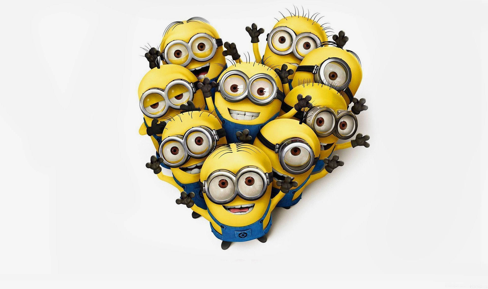 Cute Minions Forming A Heart Background
