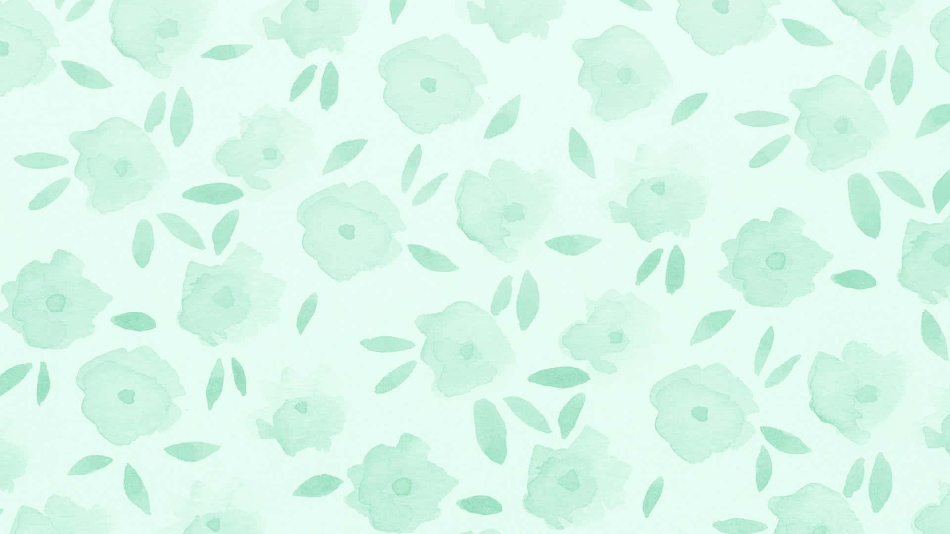mint floral wallpaper