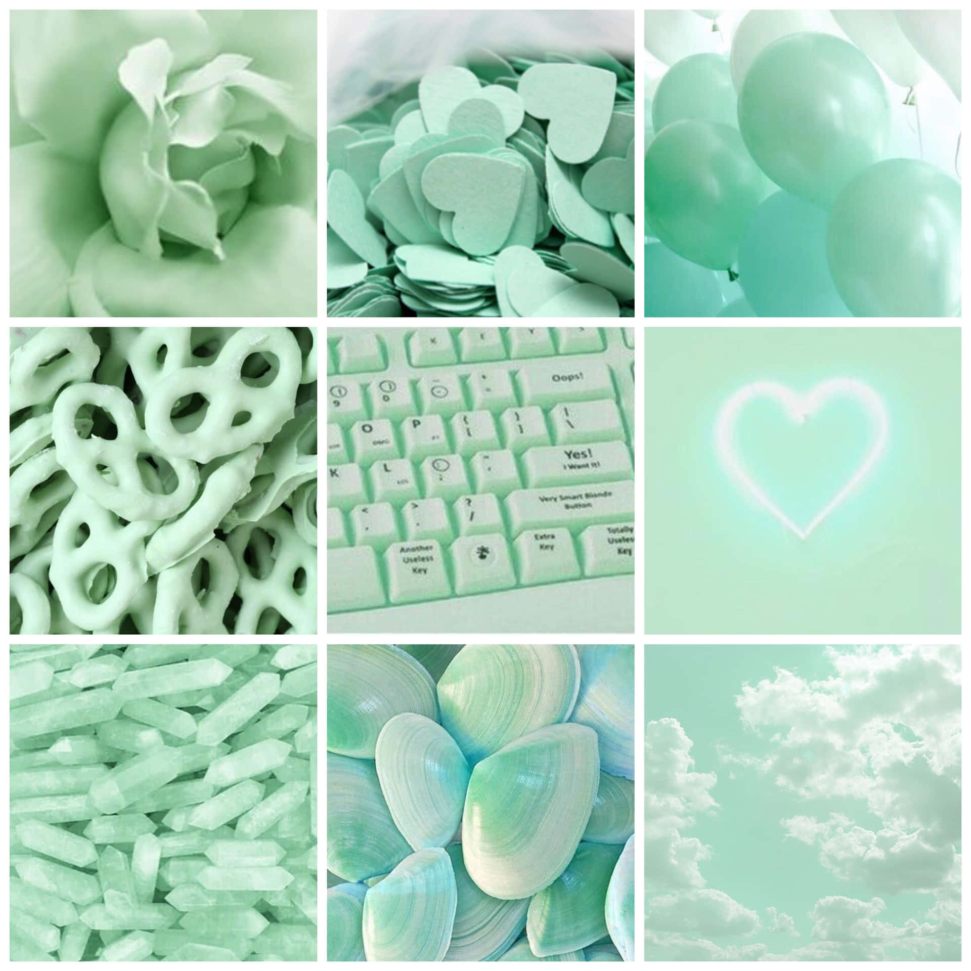 Download Collage Cute Mint Green Aesthetic Wallpaper  Wallpaperscom