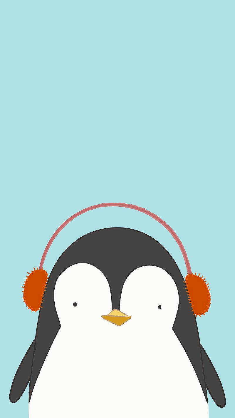 Cute Mobile Penguin Cartoon Wallpaper