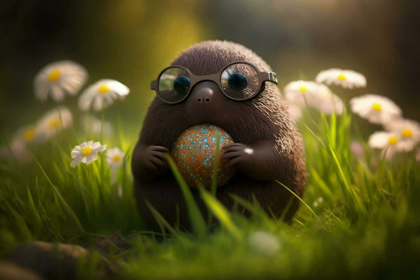 Cute Molewith Easter Egg Wallpaper