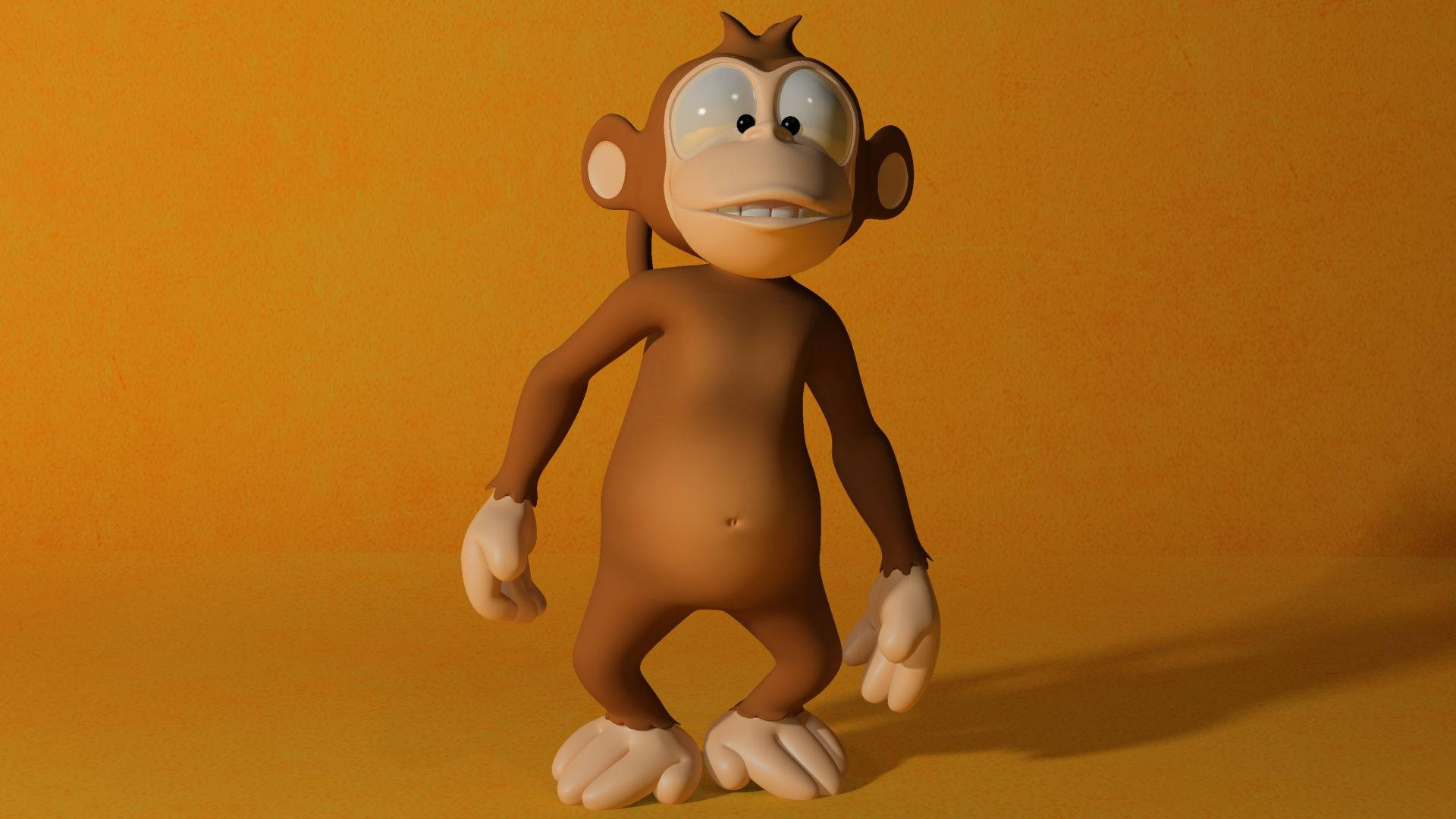 Cute Monkey 3d Art Wallpaper