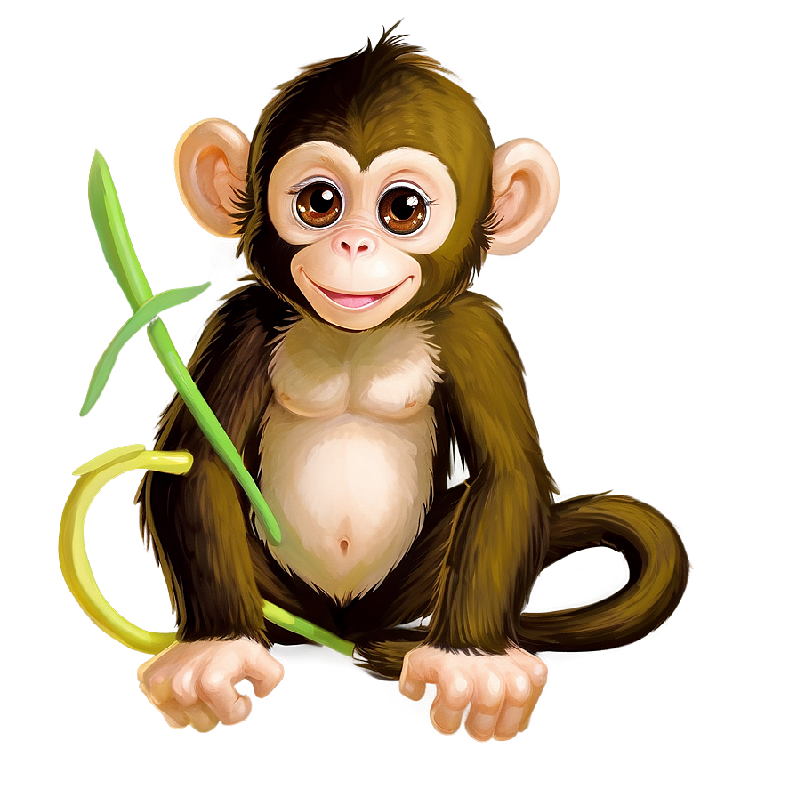 Cute Monkey Character Png Lhq40 PNG