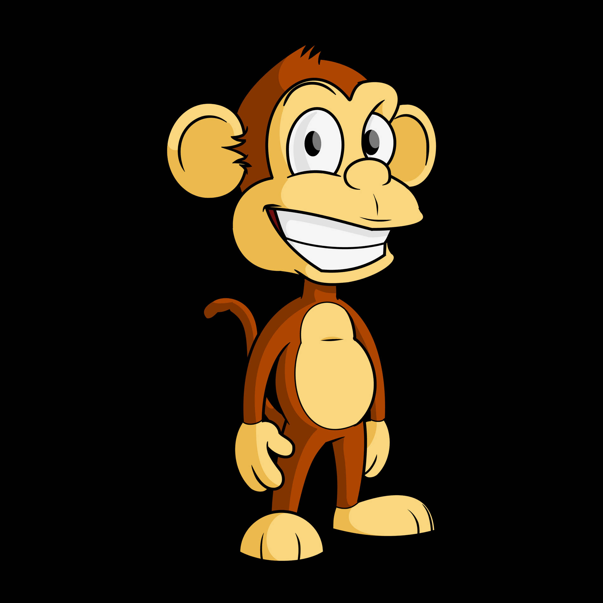 Cute Monkey Grinning Adorably Wallpaper