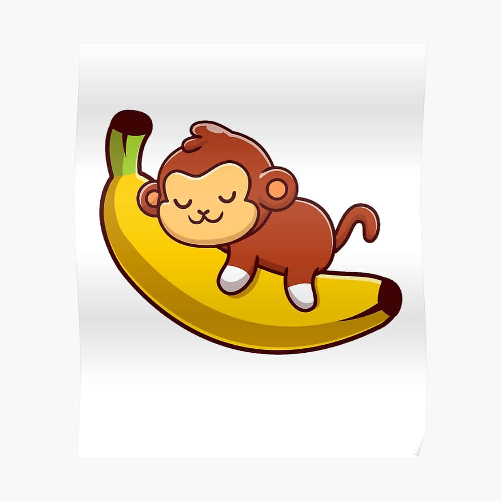 Cute monkey enjoying a banana