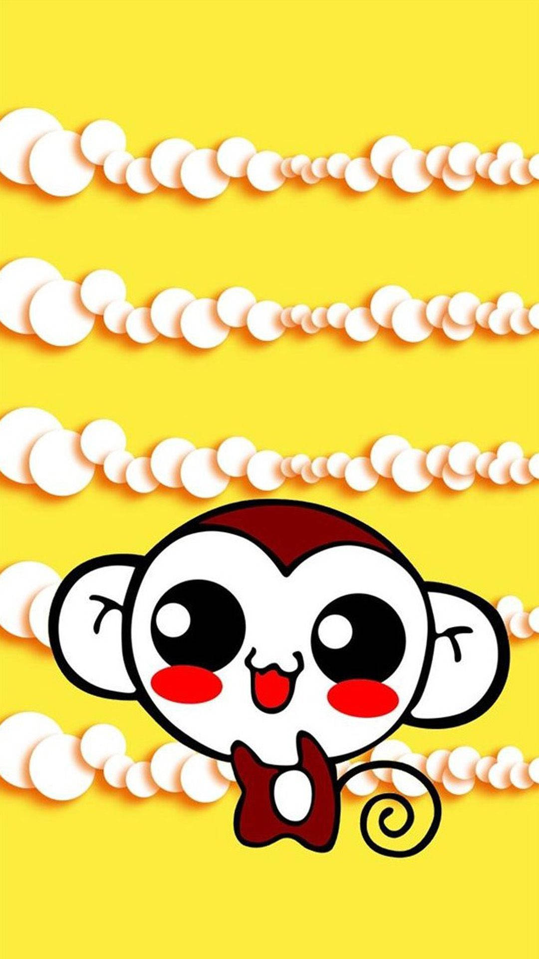 Cute Monkey Yellow Graphic Wallpaper