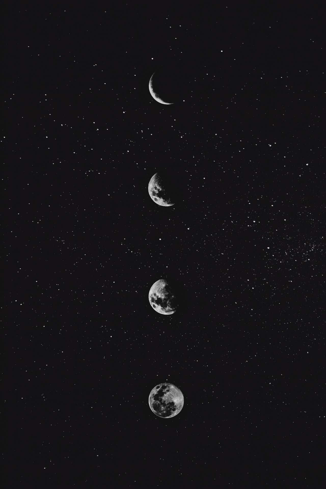 En smuk nat scene, der viser den fantastiske pragt af månen! Wallpaper