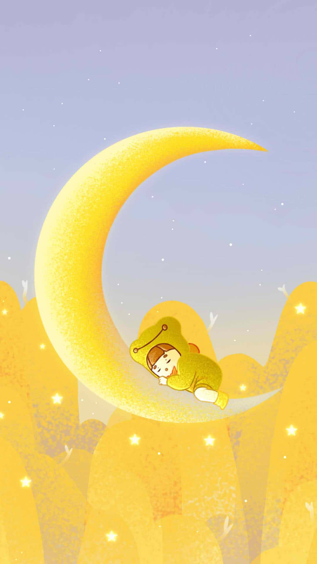 A picture of a beautiful and "Cute Moon" Wallpaper