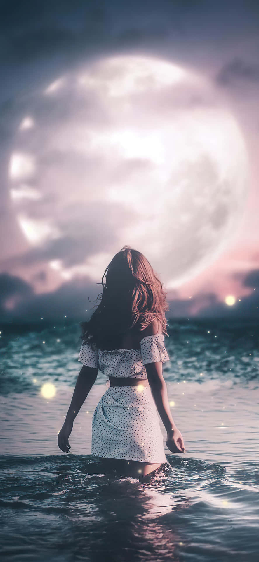 Admire the beauty of a Cute Moon Wallpaper