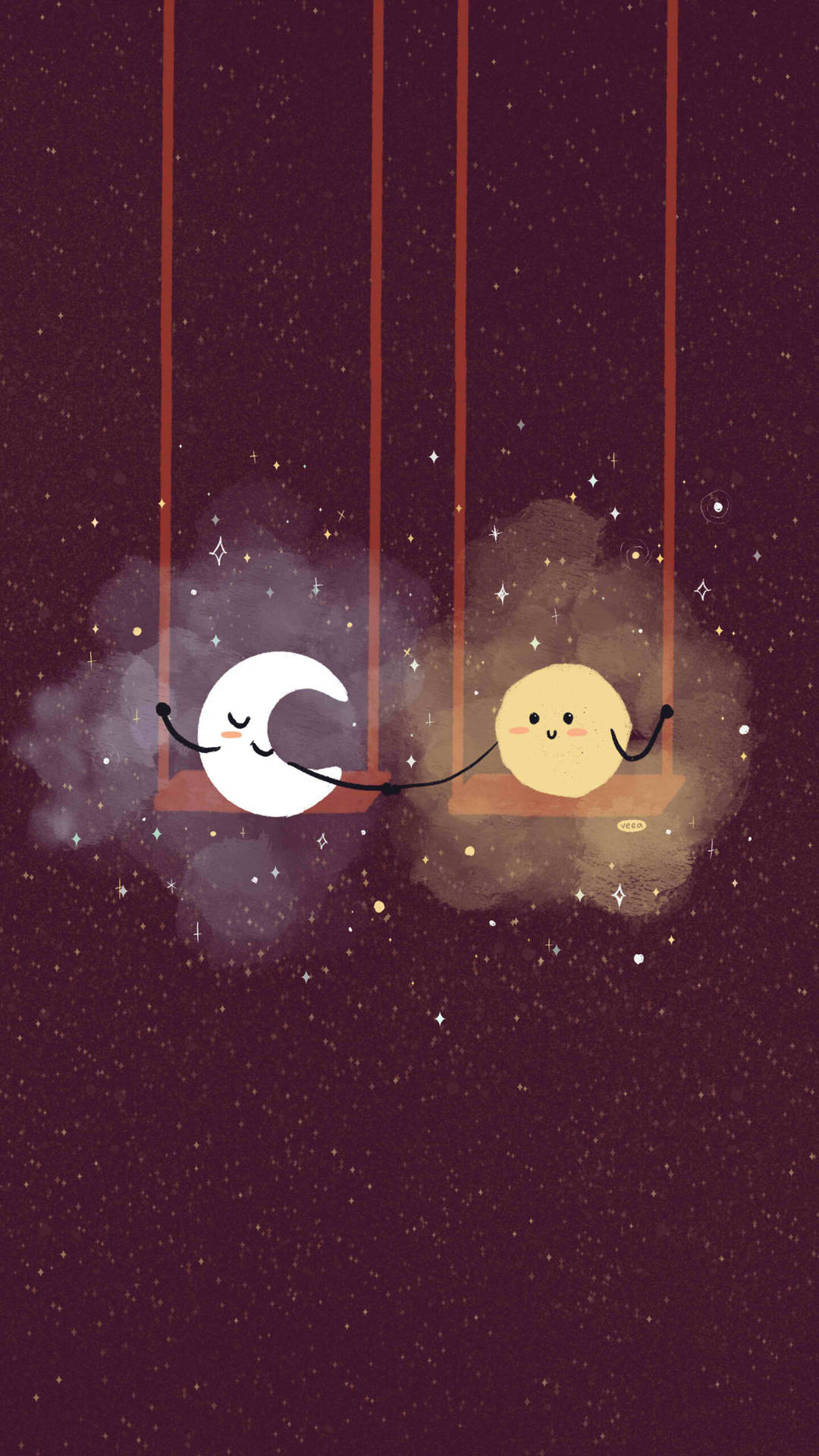 Cute Moon And Planet Aesthetic Phone