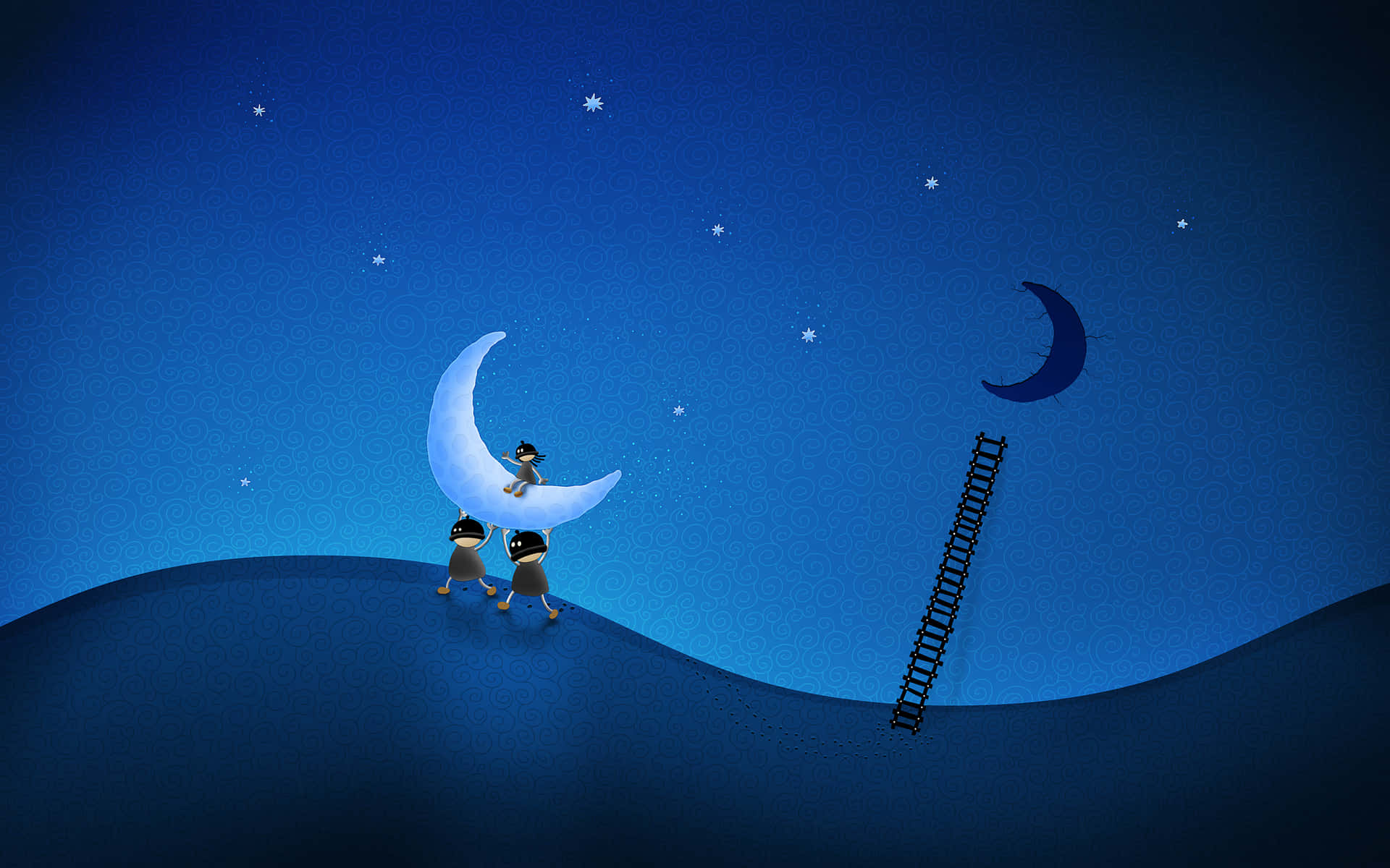 Lad dine drømme komme til live i månelyset. Wallpaper