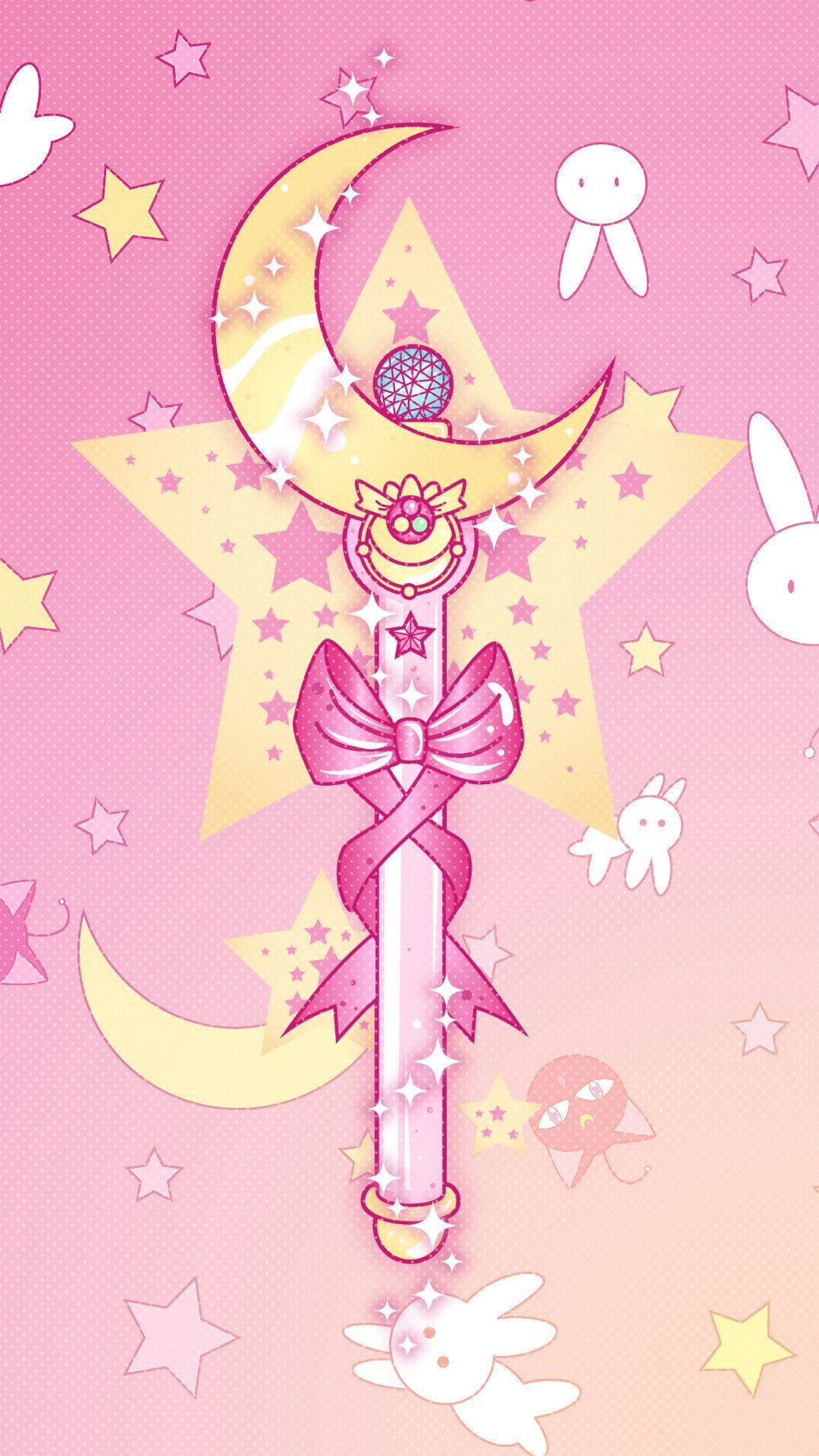 Simpatico Moon Stick Sailor Moon Per Iphone Sfondo