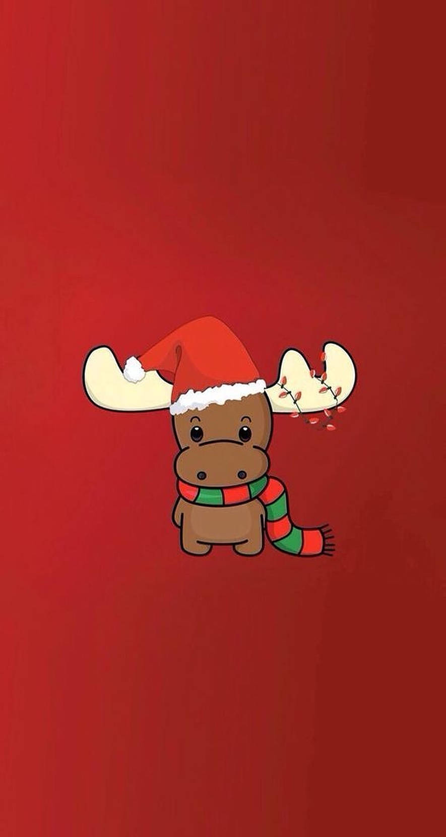 Cute Moose Christmas Poster Wallpaper