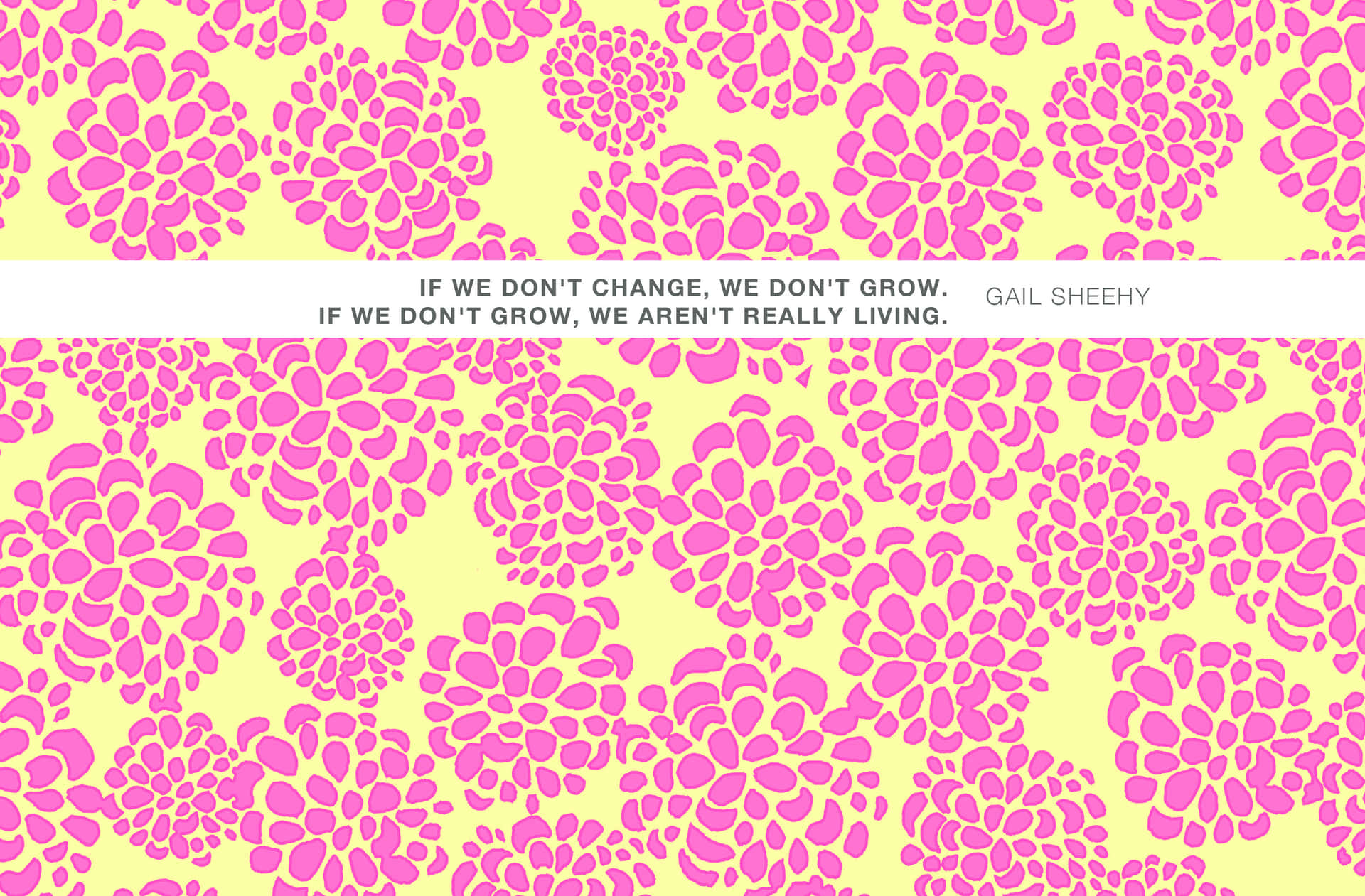 Et pink og gul floral mønster med ordene, jeg er en girlboss, skrevet i kursiv Wallpaper