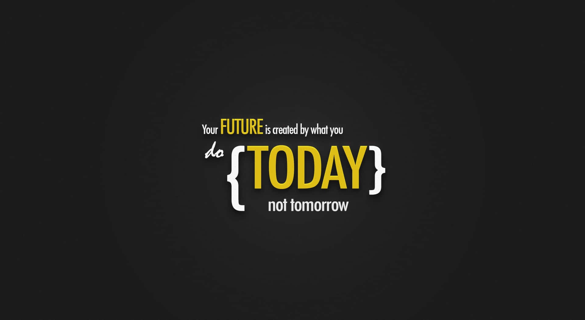 A Black Background With The Words'today Is Not Tomorrow' Wallpaper