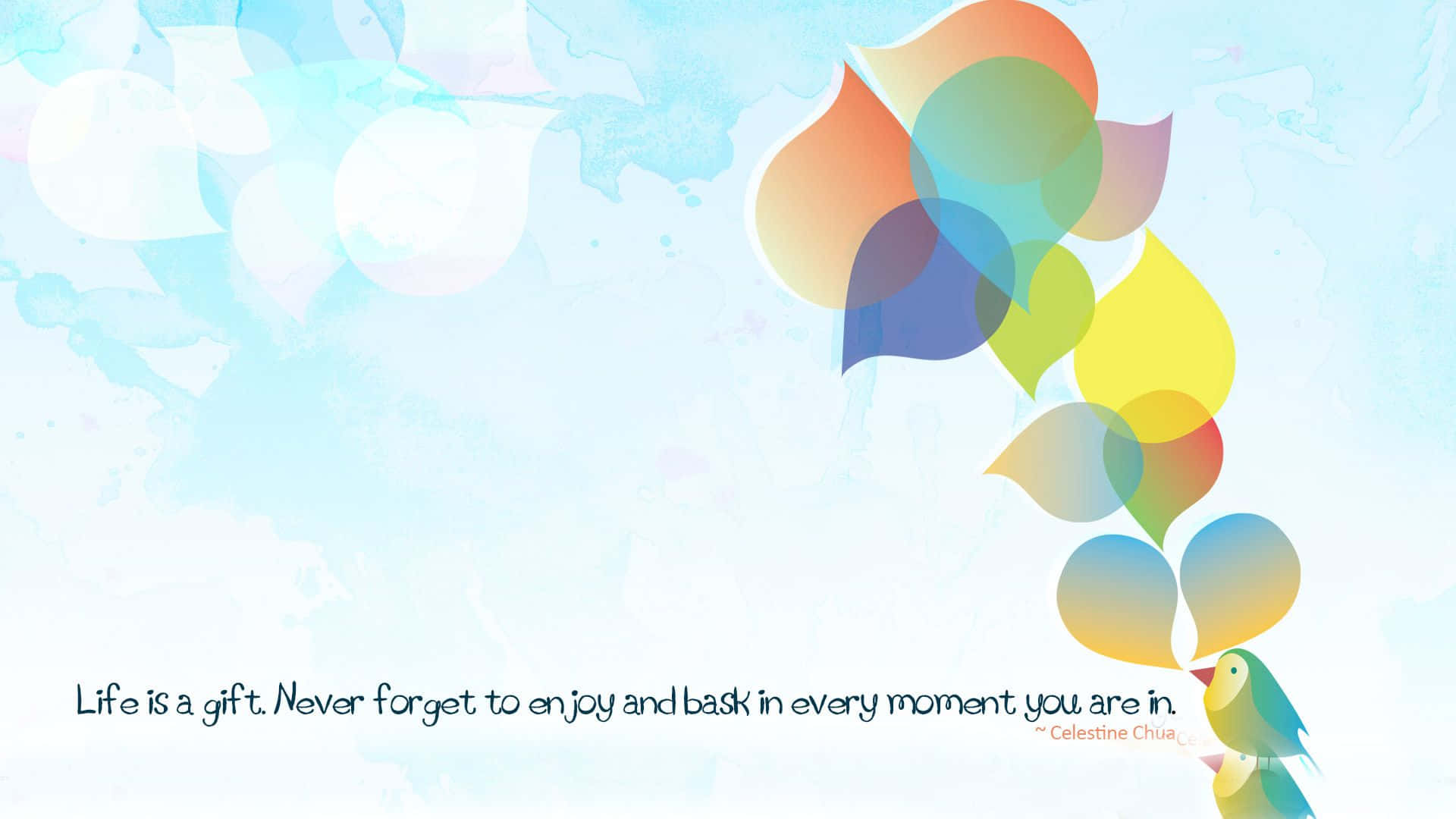 A Colorful Bird With A Quote On It Wallpaper