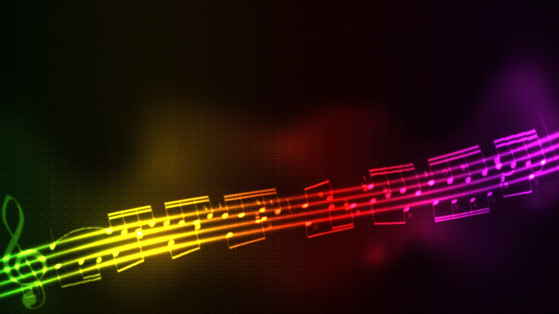 Cute Music Rainbow Staff And Notes Wallpaper