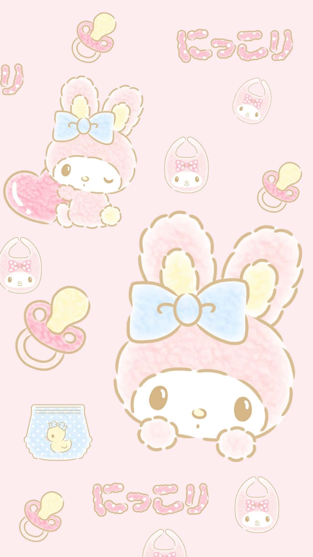 Sød My Melody Baby Sanrio Character Pattern Wallpaper Wallpaper