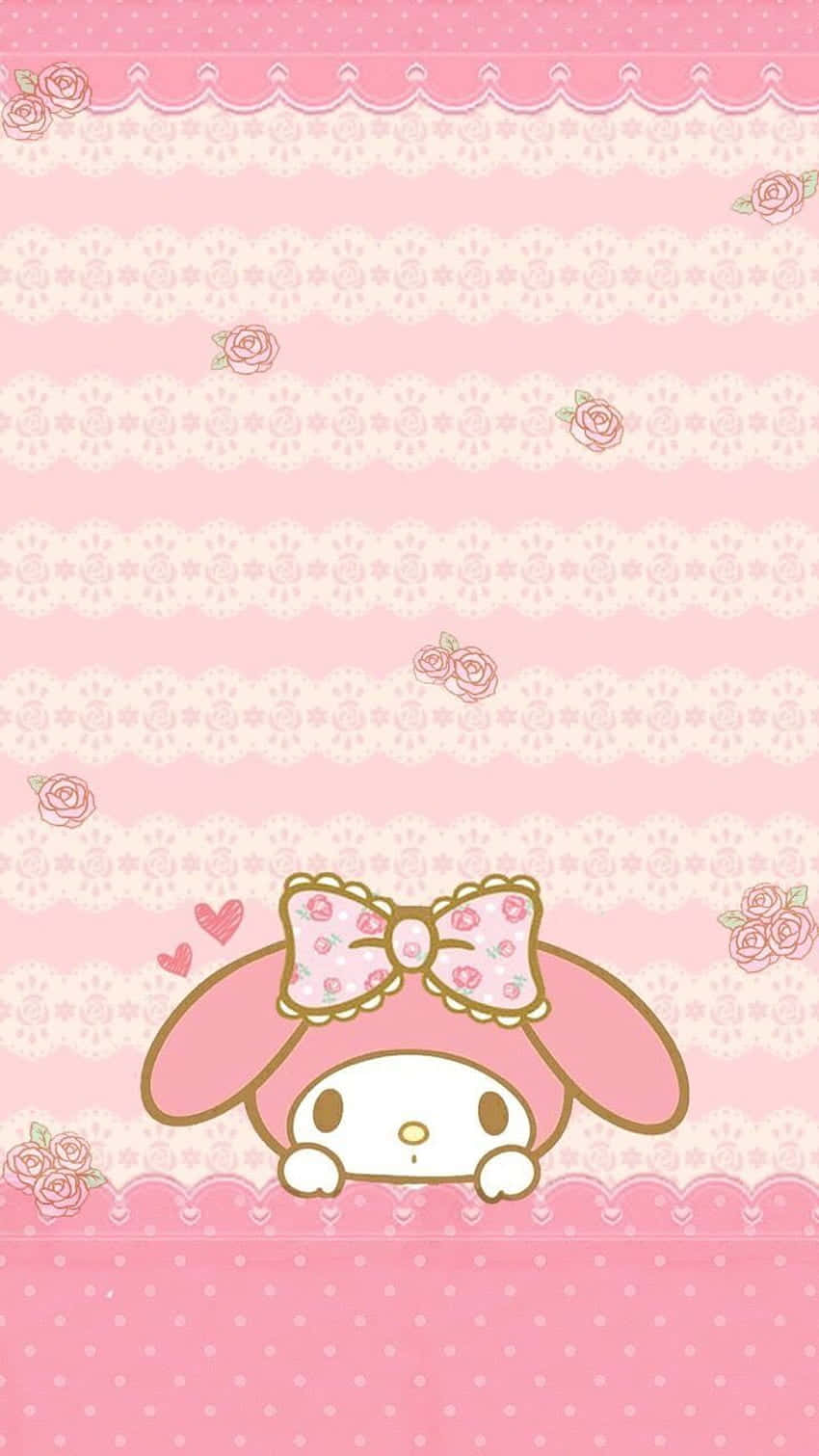 Cute My Melody Pink Aesthetic Poster Wallpaper