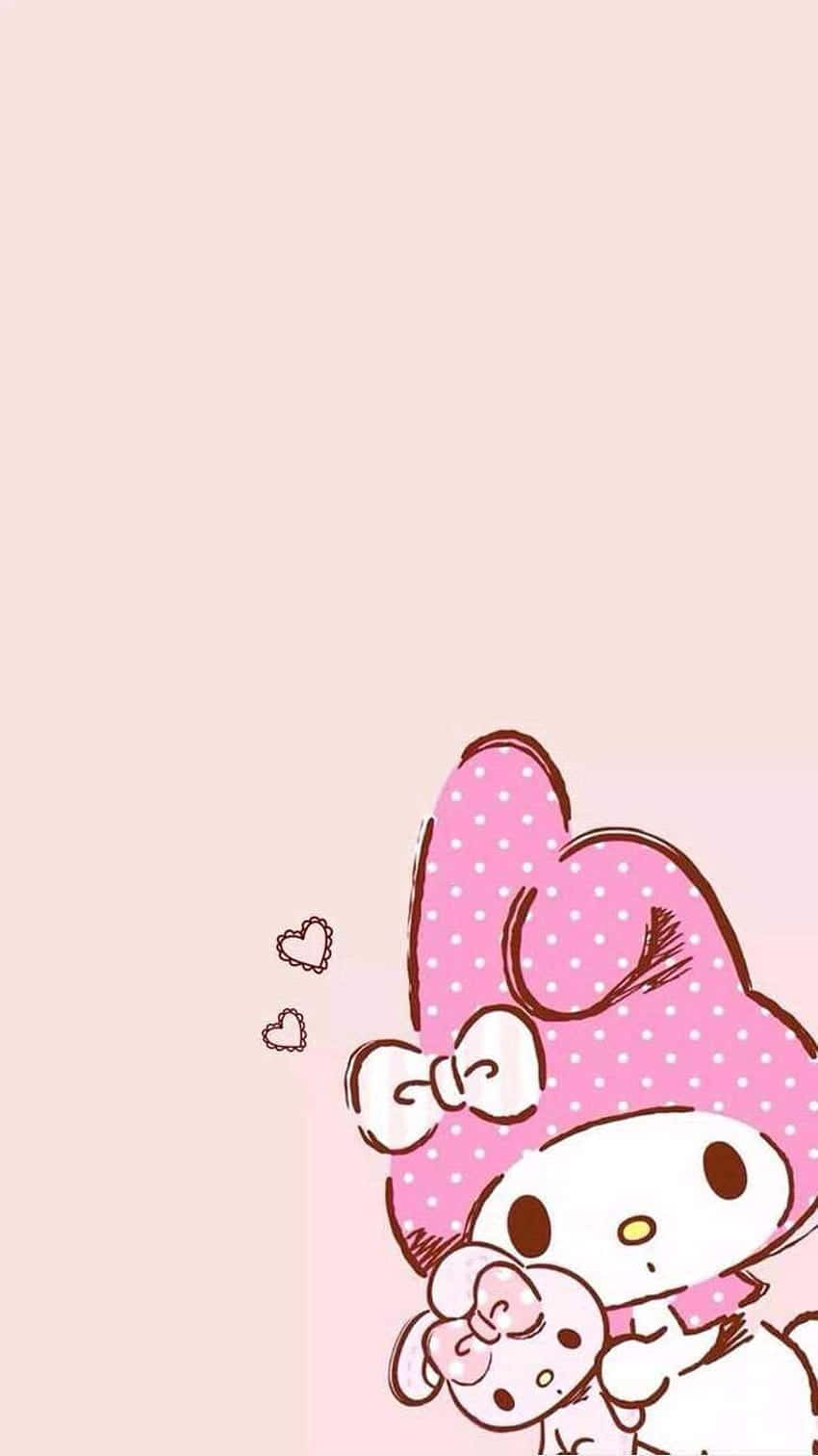 Cute My Melody Pink Bunny Ears Wallpaper