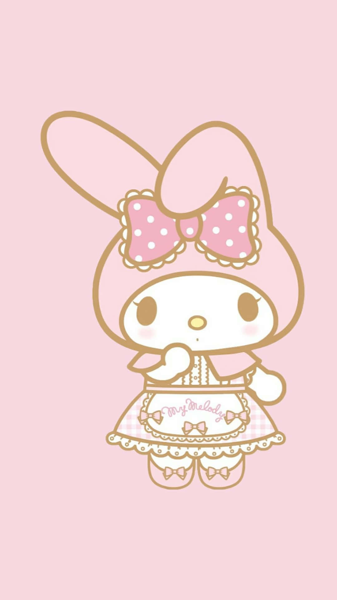 Cute My Melody Pink Maid Dress Wallpaper