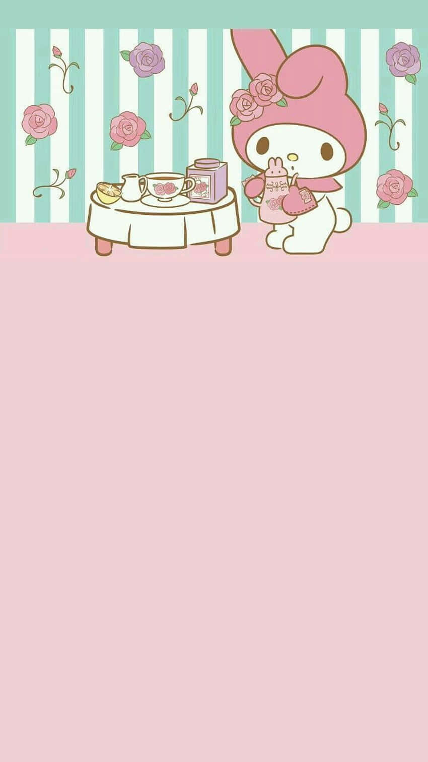 Cute My Melody Preparing Tea Wallpaper