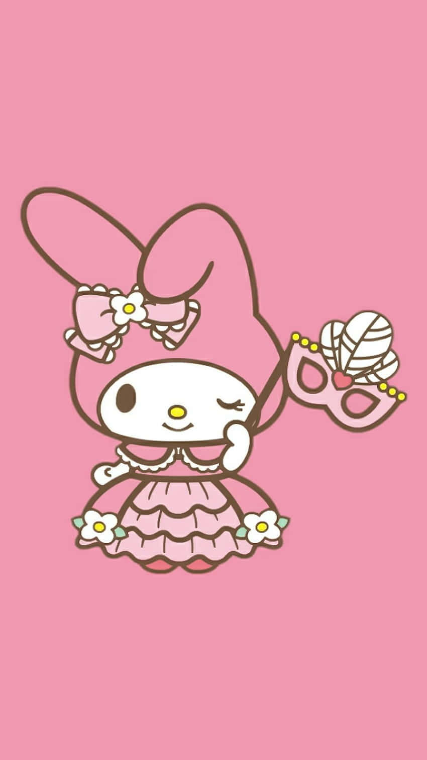 Cute My Melody Wearing Pink Gown Wallpaper