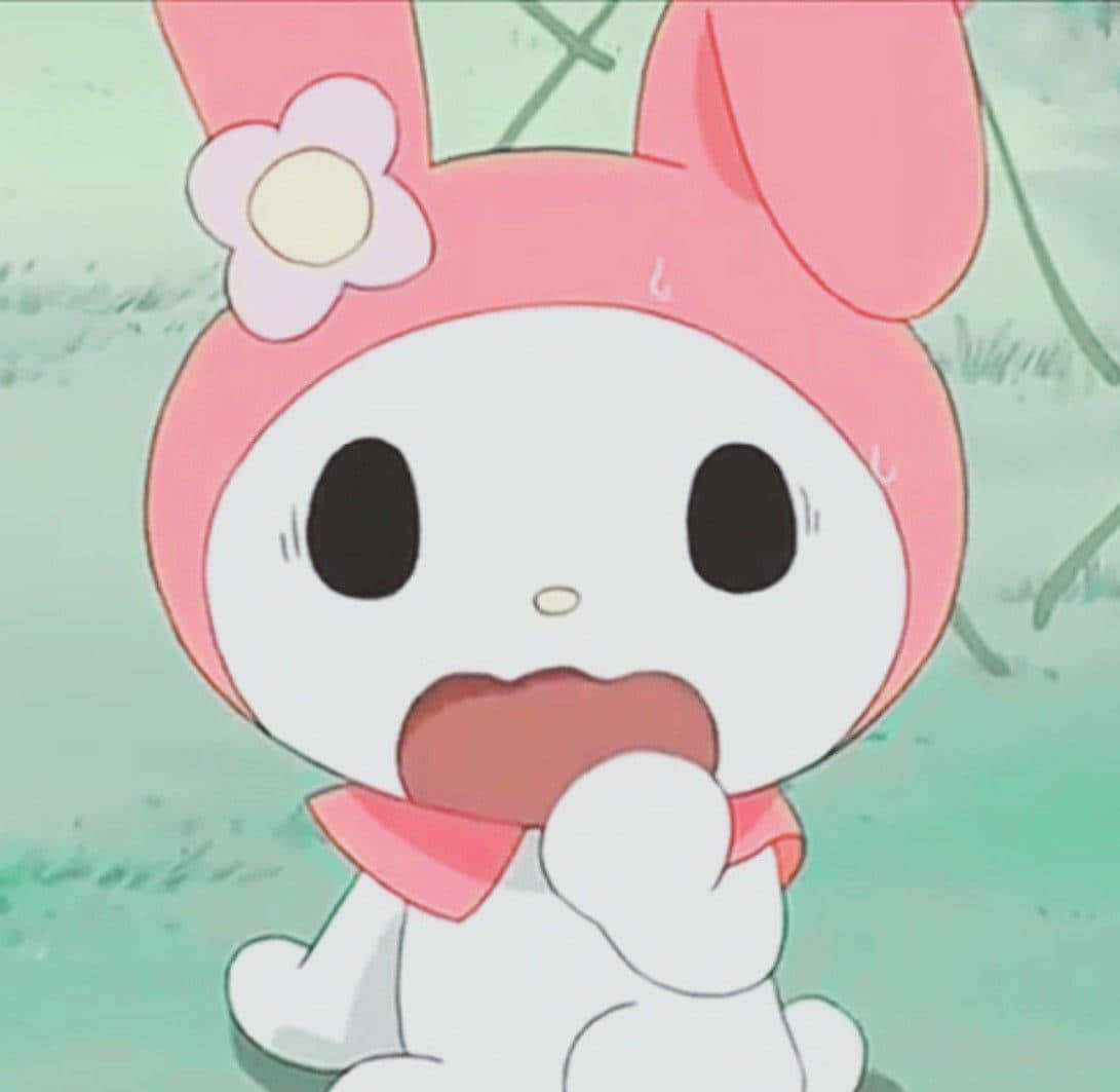 Cute My Melody With A Scared Expression Wallpaper