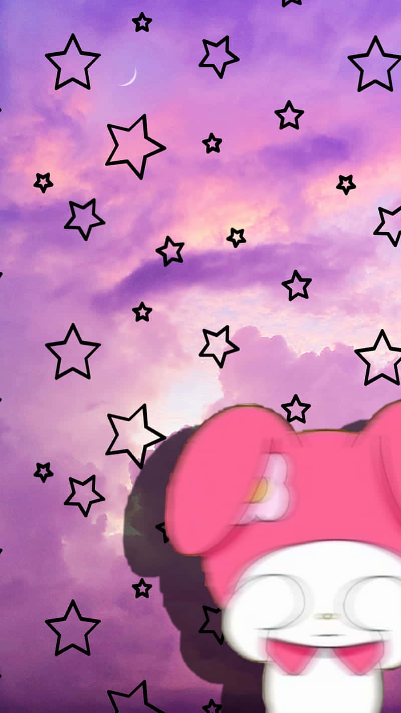 Cute My Melody With Pink Clouds Wallpaper