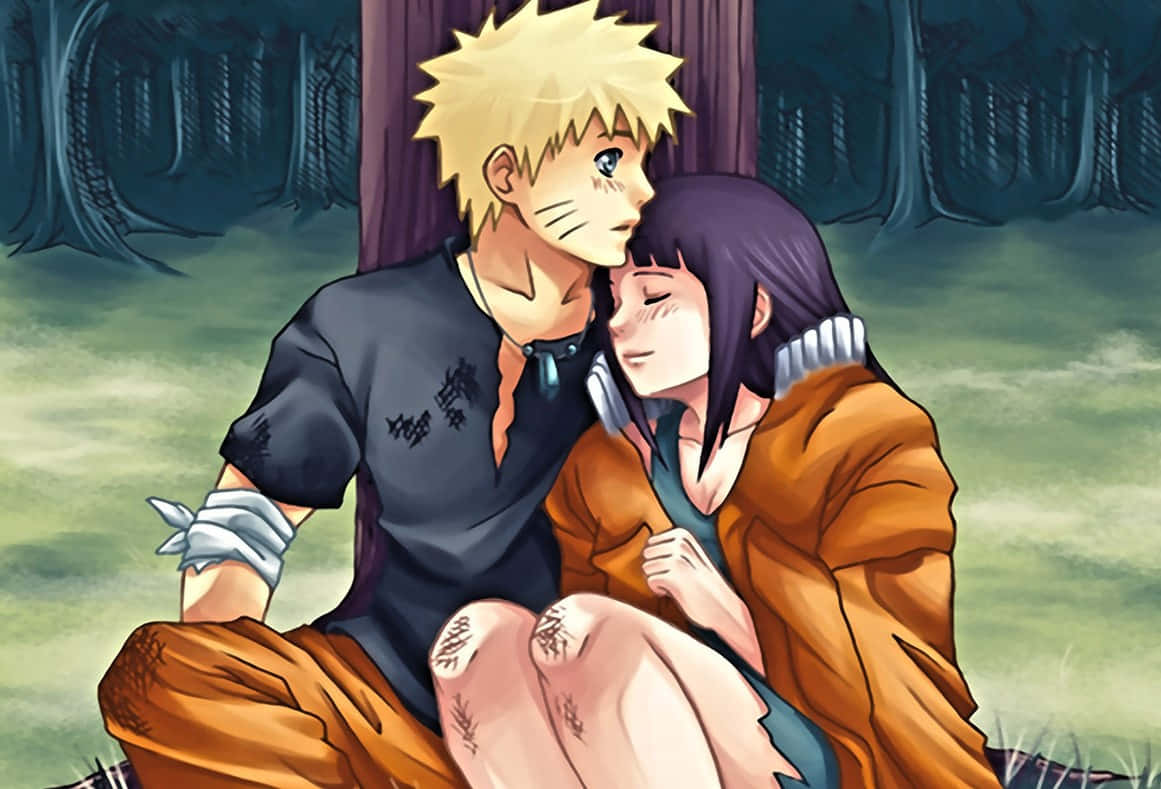 Cute Naruto And Hinata Dating In The Forest Wallpaper