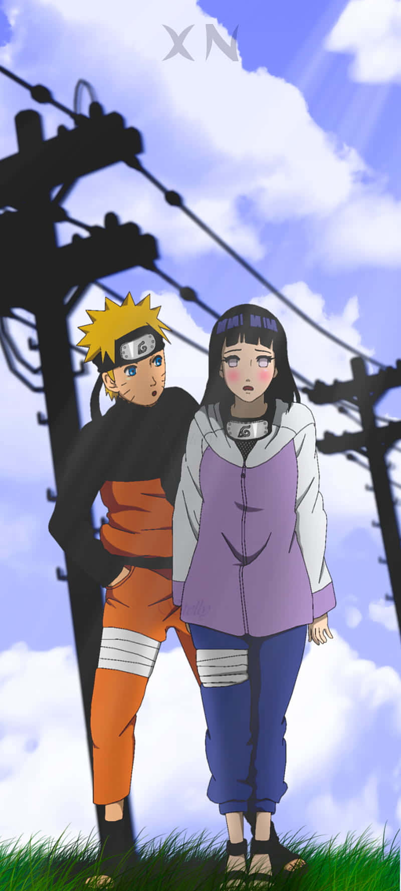 Cute Naruto And Hinata Having Fun Wallpaper