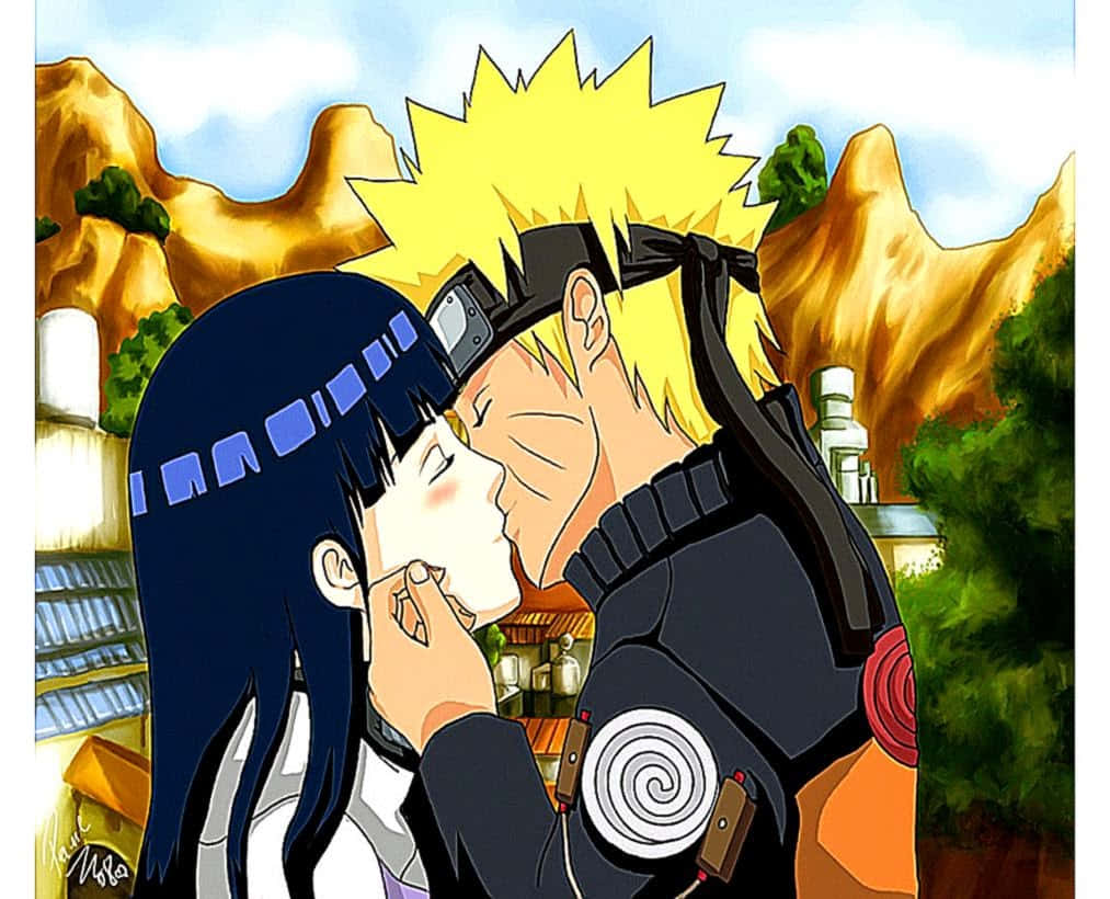 Cute Naruto And Hinata Kissing Wallpaper