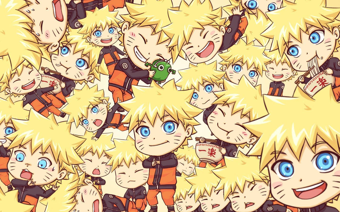 Cute Naruto Chibi Face Collage Wallpaper