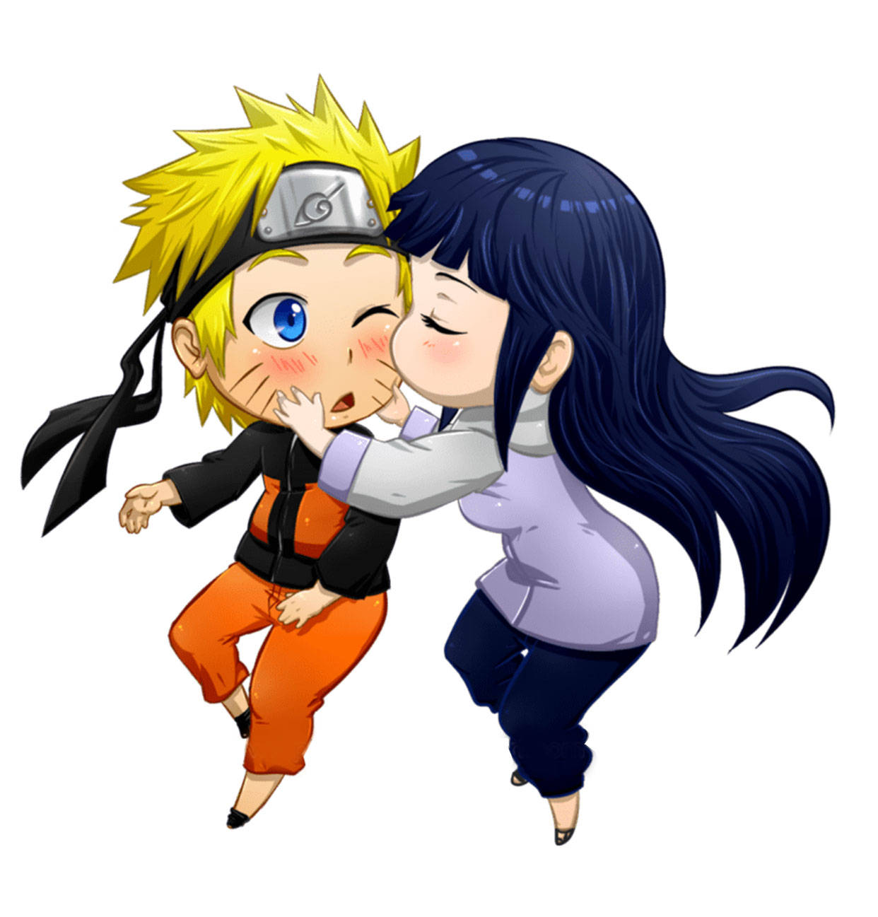 Cute Naruto Chibi Kiss Wallpaper