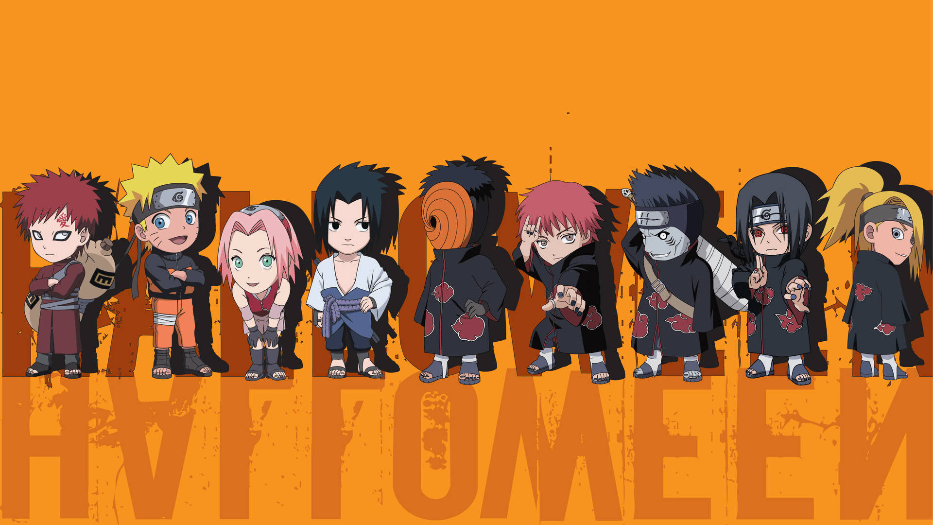 Cute Naruto Halloween Art Wallpaper