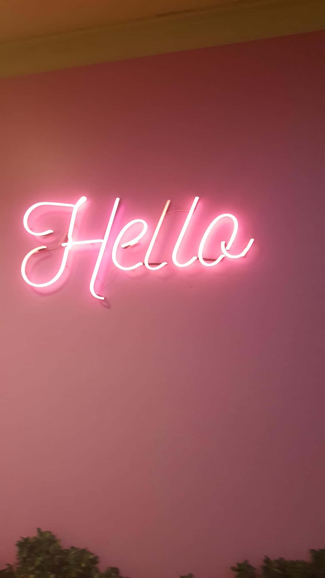 Cute Neon Pink Hello Sign Wallpaper