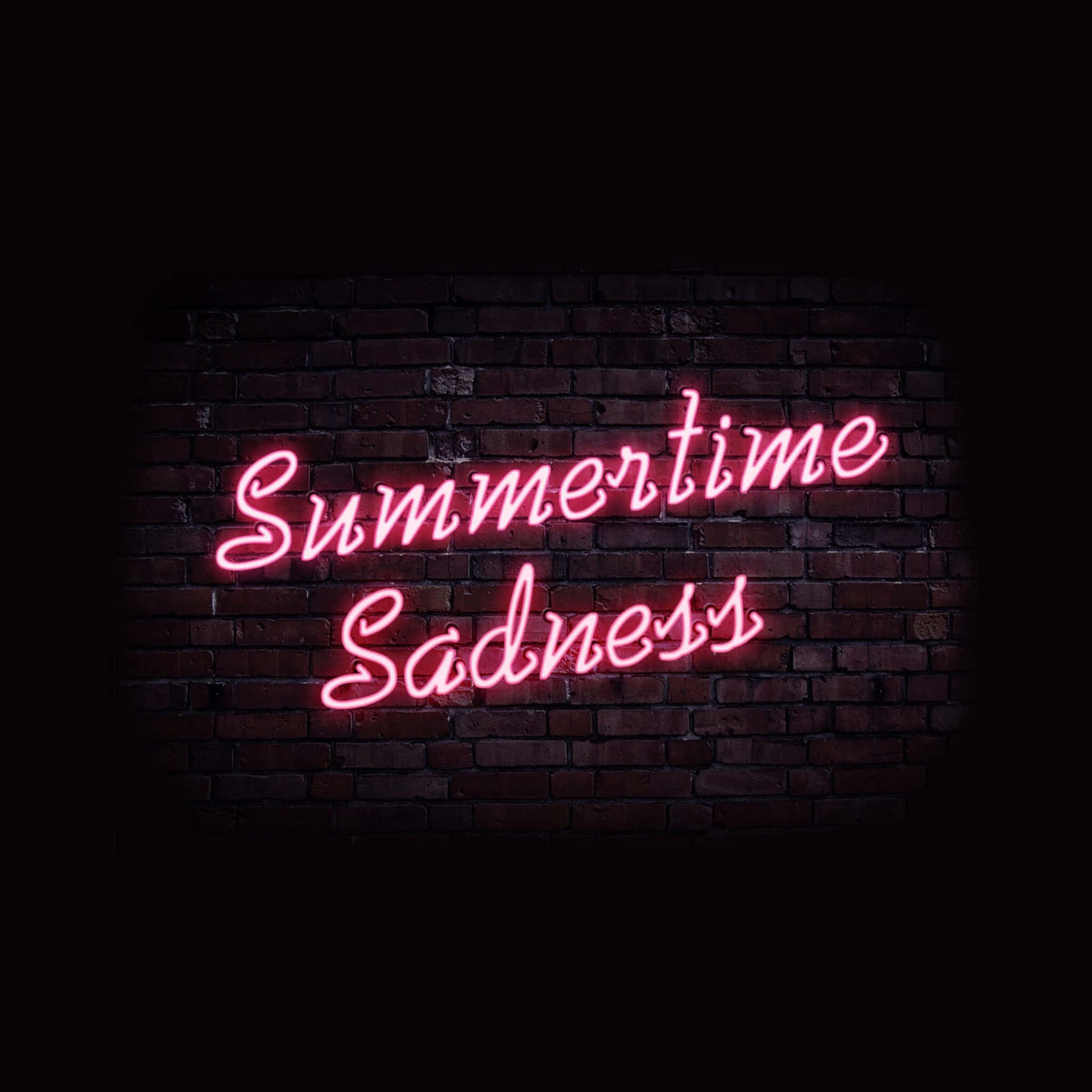 Cute Neon Pink Summertime Sadness Sign Wallpaper