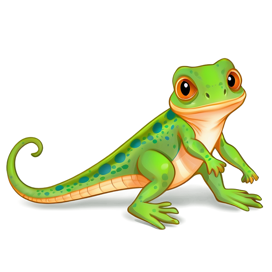 Cute Newt Illustration Png Mek PNG