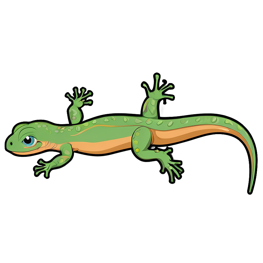 Cute Newt Illustration Png Wkb PNG