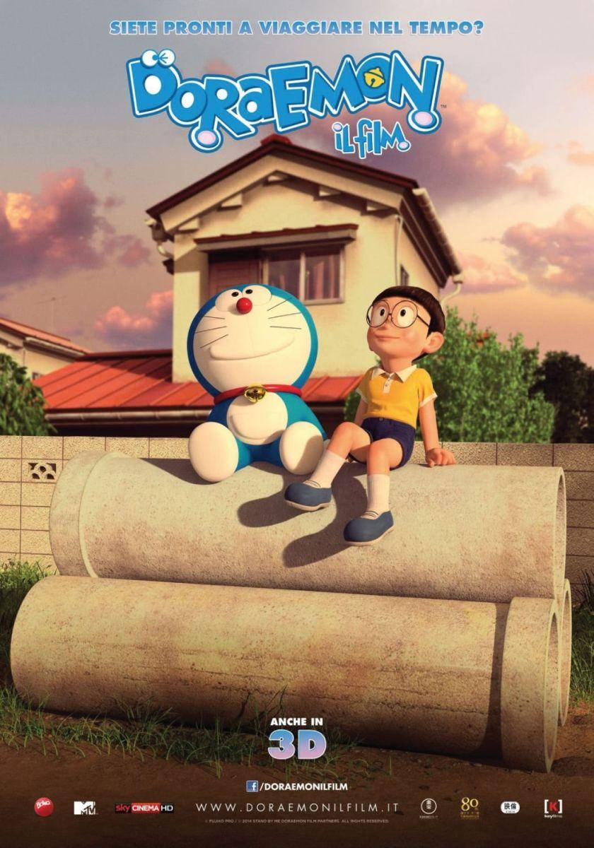 Cute Nobita And Doraemon Movie Poster Background