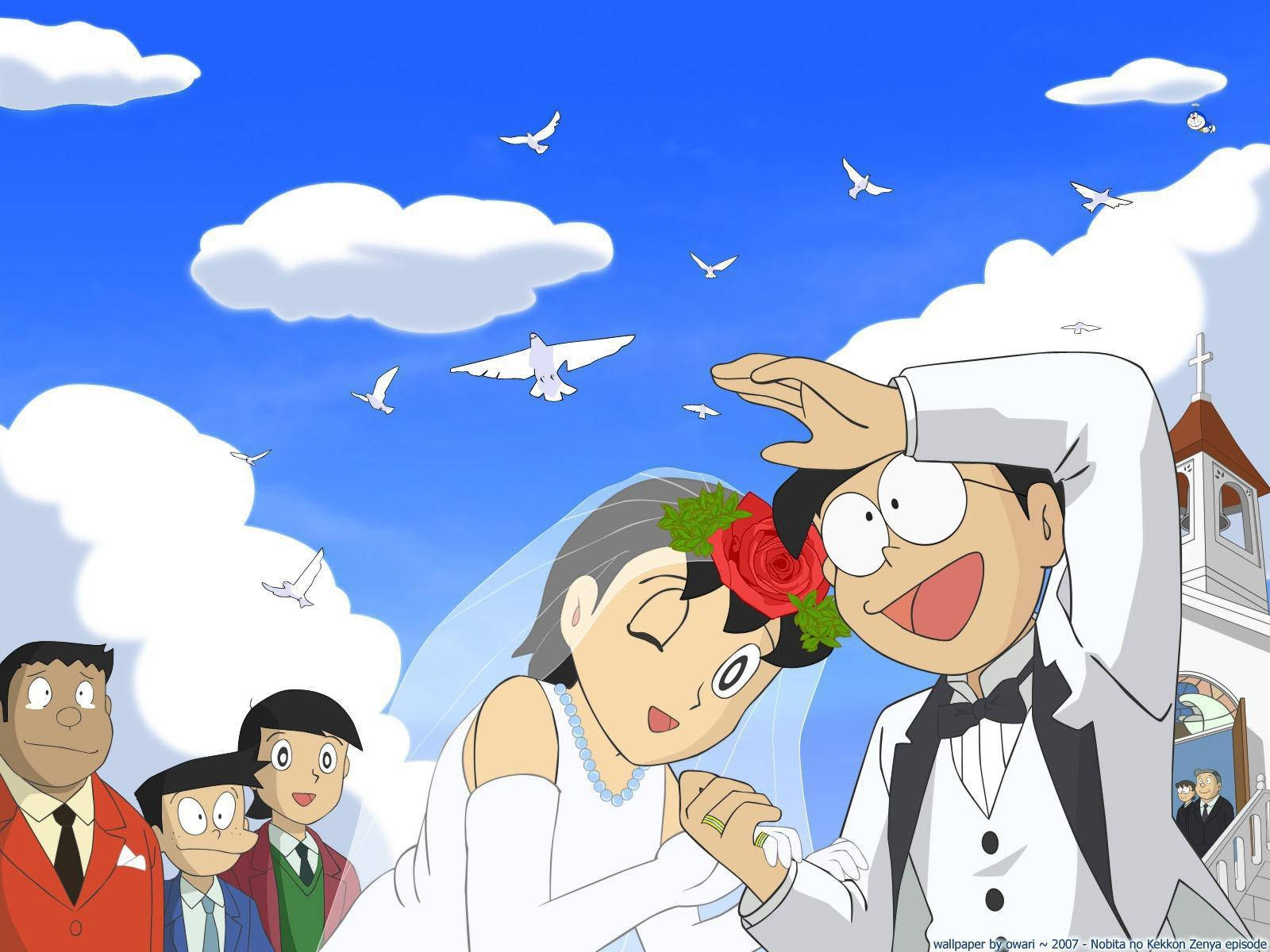 Cute Nobita And Shizuka Wedding Day