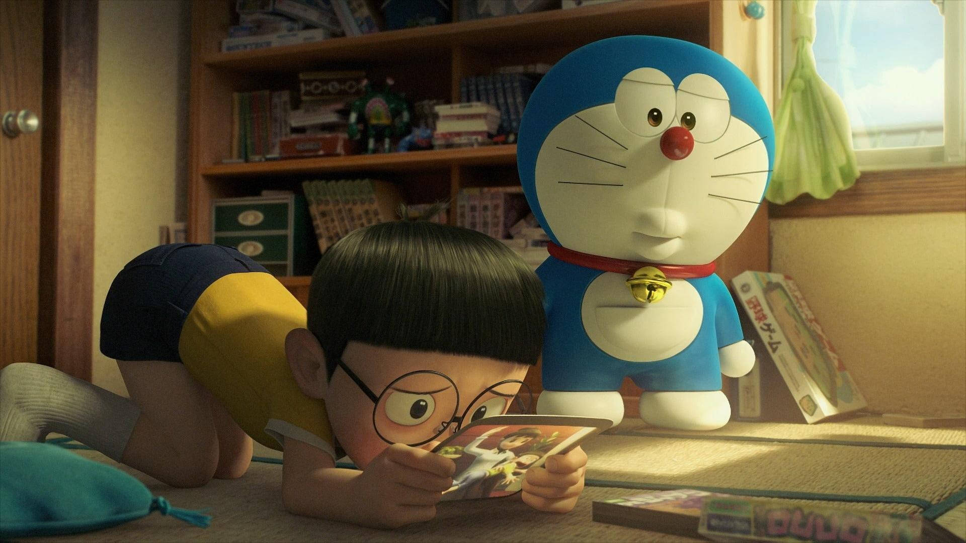 Download Cute Nobita Worried About Photo Wallpaper 