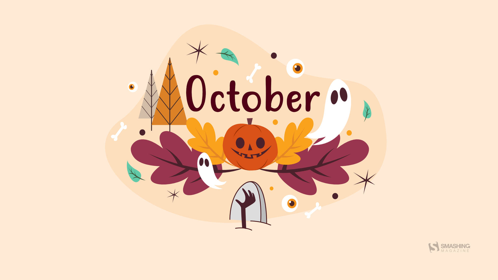 Oktober betyder græskarplukning og familie sjov! Wallpaper