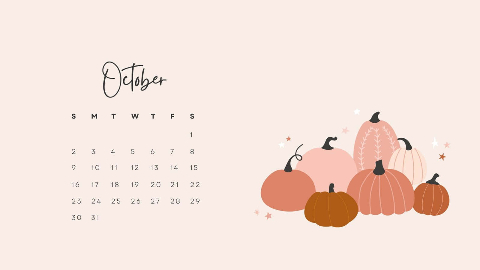 "Have Some Fun this October with this Cute Desktop!" Wallpaper