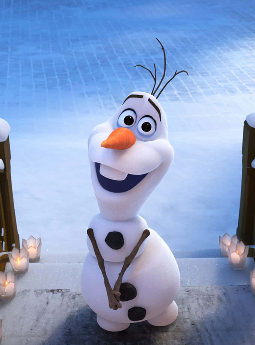 Olaf, The Cuddly Snowman Wallpaper