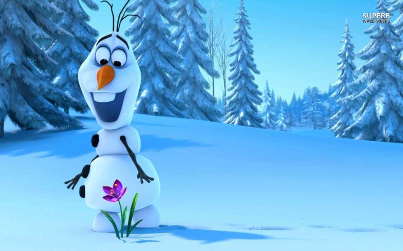 Olaf, the cheerful snowman from "Frozen", is ready to make your day brighter! Wallpaper