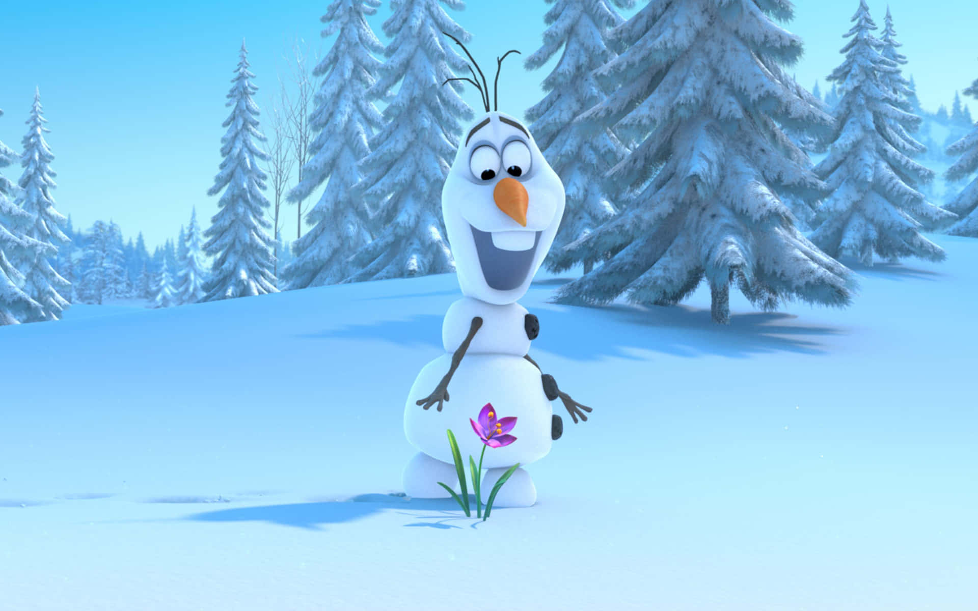Cheerful Olaf spreading joy despite not having his summertime freedom. Wallpaper