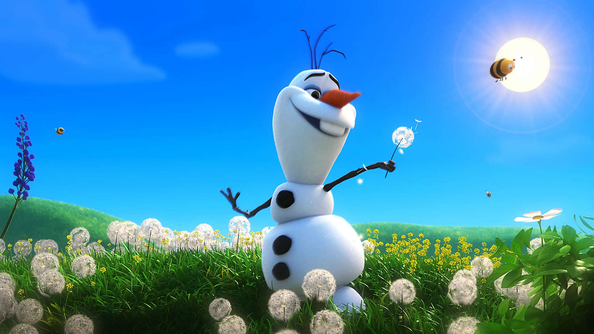 "Catch the sunshine with Olaf!" Wallpaper