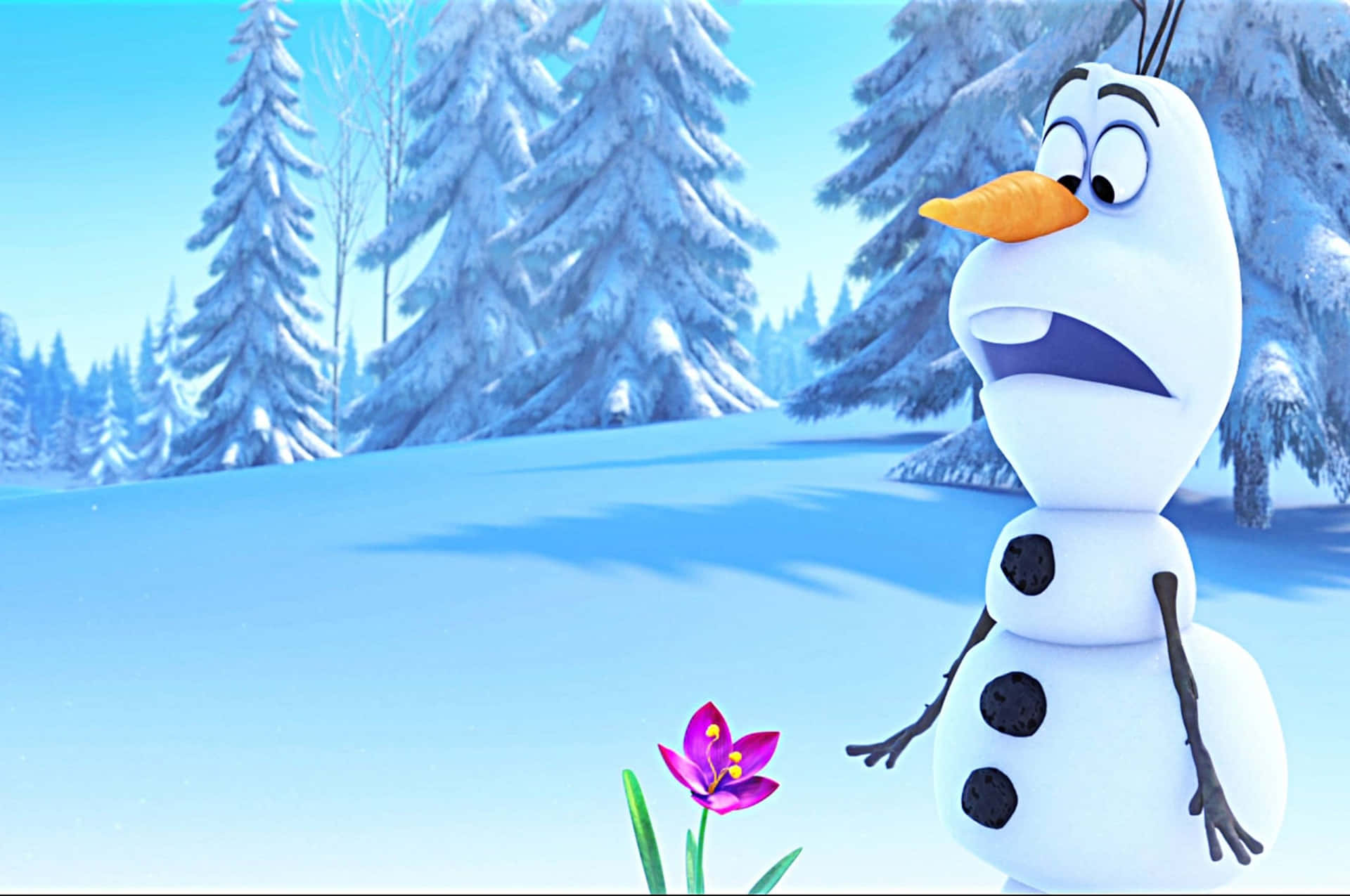 Cute Olaf the Snowman Enjoying a Beautiful Day Wallpaper